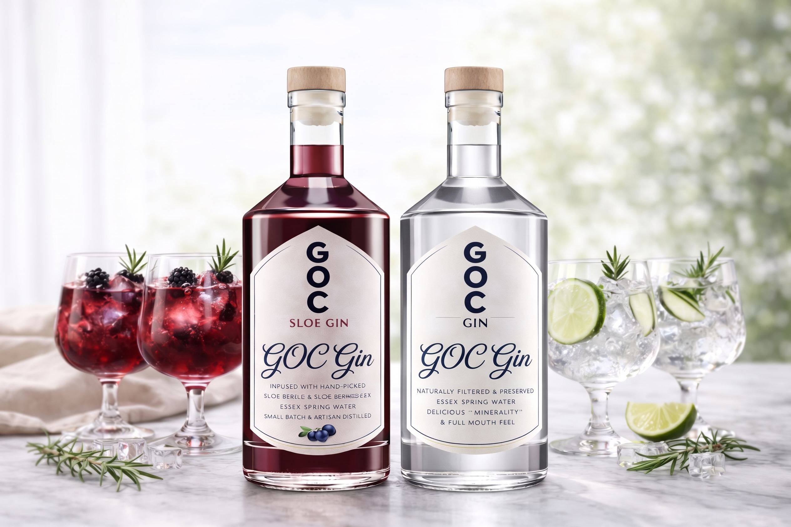 GOC Sloe and Classic Gin expressions