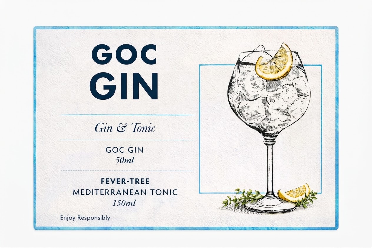 GOC Gin Martini cocktail representation